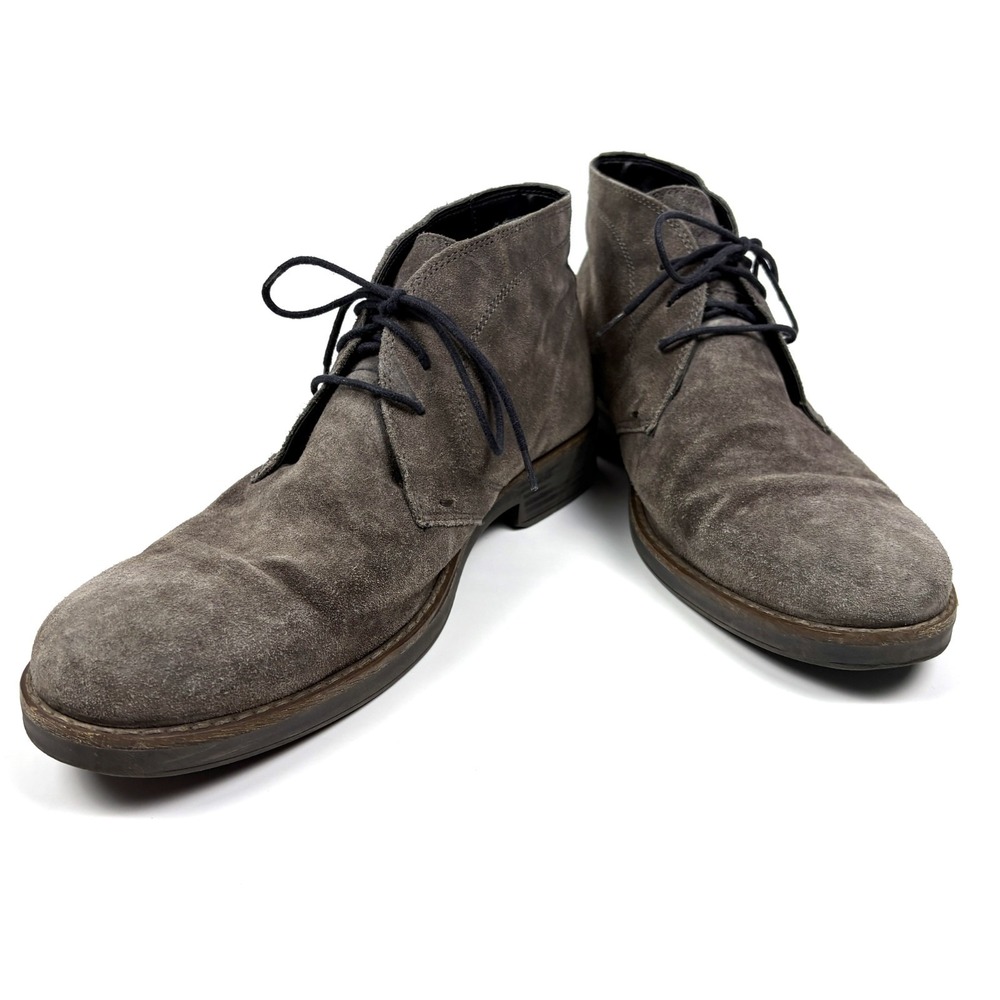 Nordstrom Mens Shop Grayson Waterproof Suede Chukka Boot Sz 46 12.5/13 Gray Itly